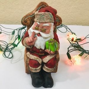 Santa Claus Ceramic Christmas Decor Lights Vintage
